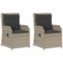 Garten-Liegestühle mit grauen Kissen, 2 Stück, aus PE-Rattan. von , Outdoor-Sofas - Ref: Foro24-368996, Preis: 242,67 €, Raba...