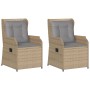 Garden reclining armchairs with beige cushions 2 units PE rattan by , Outdoor sofas - Ref: Foro24-368994, Price: 242,86 €, Di...