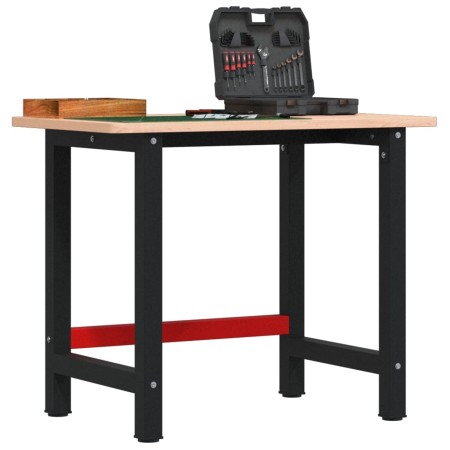 Rectangular solid oak workbench 100x60x81.5 cm by , Work tables - Ref: Foro24-3309660, Price: 138,61 €, Discount: %