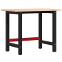 Rectangular solid oak workbench 100x60x81.5 cm by , Work tables - Ref: Foro24-3309660, Price: 138,61 €, Discount: %