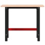 Rectangular solid oak workbench 100x60x81.5 cm by , Work tables - Ref: Foro24-3309660, Price: 138,61 €, Discount: %