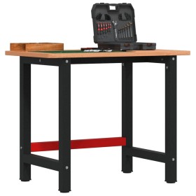 Rectangular solid oak workbench 100x60x81.5 cm by , Work tables - Ref: Foro24-3309662, Price: 146,05 €, Discount: %