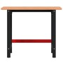 Rectangular solid oak workbench 100x60x81.5 cm by , Work tables - Ref: Foro24-3309662, Price: 148,02 €, Discount: %