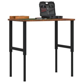 Banco de trabajo rectangular madera maciza 100x60x(71,5-98) cm de , Mesas de trabajo - Ref: Foro24-3309681, Precio: 144,95 €,...