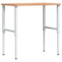 Solid beech wood workbench 100x(55-60)x(71.5-98) cm by , Work tables - Ref: Foro24-3309710, Price: 106,36 €, Discount: %