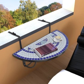 Blue and white mosaic hanging balcony table by vidaXL, Garden tables - Ref: Foro24-41124, Price: 80,86 €, Discount: %