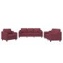 Sofagarnitur mit 3-teiligen Kissen, Stoff in Weinrot. von , Sofas - Ref: Foro24-3201792, Preis: 738,15 €, Rabatt: %