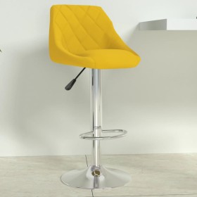 Mustard yellow velvet bar stool by , Kitchen stools - Ref: Foro24-335301, Price: 80,99 €, Discount: %