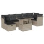 Garden sofa set 8 pieces and gray synthetic rattan cushions by , Garden sets - Ref: Foro24-3274672, Price: 605,68 €, Discount: %