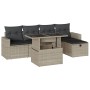 Garden sofa set 6 pieces and gray synthetic rattan cushions by , Garden sets - Ref: Foro24-3274812, Price: 479,58 €, Discount: %