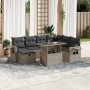 Gartensofagarnitur 8-teilig mit grauen Polstern aus synthetischem Rattan von , Gartensets - Ref: Foro24-3275002, Preis: 617,5...