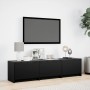 Mueble de TV con LED madera de ingeniería negro 165x34x40 cm de , Muebles TV - Ref: Foro24-852251, Precio: 112,64 €, Descuent...