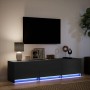 Mueble de TV con LED madera de ingeniería negro 165x34x40 cm de , Muebles TV - Ref: Foro24-852251, Precio: 112,64 €, Descuent...