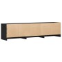 Mueble de TV con LED madera de ingeniería negro 165x34x40 cm de , Muebles TV - Ref: Foro24-852251, Precio: 112,64 €, Descuent...