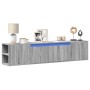 Wall-mounted TV stand with LED light in Sonoma gray, 180x31x39.5 cm. by , TV Furniture - Ref: Foro24-3307959, Price: 152,34 €...