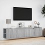 Wall-mounted TV stand with LED light in Sonoma gray, 180x31x39.5 cm. by , TV Furniture - Ref: Foro24-3307959, Price: 152,34 €...