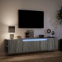 Wall-mounted TV stand with LED light in Sonoma gray, 180x31x39.5 cm. by , TV Furniture - Ref: Foro24-3307959, Price: 152,34 €...