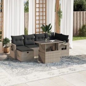 Garden sofa set 7 pcs with cushions light grey PE rattan by , Garden sets - Ref: Foro24-3274982, Price: 575,44 €, Discount: %