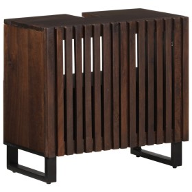 Bathroom sink cabinet solid wood mango brown 62x34x58 cm by , Bathroom furniture - Ref: Foro24-377531, Price: 110,57 €, Disco...