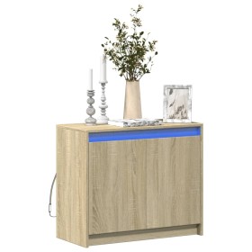 Aparador con LED madera de ingeniería roble Sonoma 72x34x61 cm de , Aparadores - Ref: Foro24-852175, Precio: 74,66 €, Descuen...