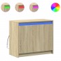 Aparador con LED madera de ingeniería roble Sonoma 72x34x61 cm de , Aparadores - Ref: Foro24-852175, Precio: 74,66 €, Descuen...