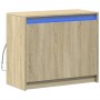 Aparador con LED madera de ingeniería roble Sonoma 72x34x61 cm de , Aparadores - Ref: Foro24-852175, Precio: 74,66 €, Descuen...