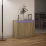 Aparador con LED madera de ingeniería roble Sonoma 72x34x61 cm de , Aparadores - Ref: Foro24-852175, Precio: 74,66 €, Descuen...