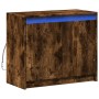 Sideboard with LED smoked oak engineered wood 72x34x61 cm by , Sideboards - Ref: Foro24-852177, Price: 74,75 €, Discount: %