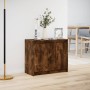 Sideboard with LED smoked oak engineered wood 72x34x61 cm by , Sideboards - Ref: Foro24-852177, Price: 74,75 €, Discount: %