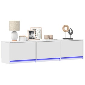 TV cabinet with LED engineered wood white 165x34x40 cm by , TV Furniture - Ref: Foro24-852250, Price: 112,64 €, Discount: %