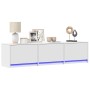 TV cabinet with LED engineered wood white 165x34x40 cm by , TV Furniture - Ref: Foro24-852250, Price: 112,64 €, Discount: %