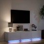 TV cabinet with LED engineered wood white 165x34x40 cm by , TV Furniture - Ref: Foro24-852250, Price: 112,64 €, Discount: %