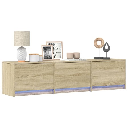 Sonoma oak engineered wood LED TV cabinet 165x34x40 cm by , TV Furniture - Ref: Foro24-852252, Price: 109,25 €, Discount: %