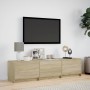 Sonoma oak engineered wood LED TV cabinet 165x34x40 cm by , TV Furniture - Ref: Foro24-852252, Price: 109,25 €, Discount: %