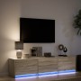 Mueble de TV LED madera de ingeniería roble Sonoma 165x34x40 cm de , Muebles TV - Ref: Foro24-852252, Precio: 109,14 €, Descu...