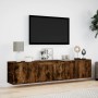 TV wall cabinet with LED light smoked oak 180x31x39.5 cm by , TV Furniture - Ref: Foro24-3307958, Price: 148,52 €, Discount: %