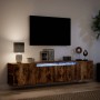 Mueble de TV de pared con luz LED roble ahumado 180x31x39,5 cm de , Muebles TV - Ref: Foro24-3307958, Precio: 147,99 €, Descu...