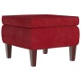 Stool with red red velvet wooden legs by , Folding stools and chairs - Ref: Foro24-329462, Price: 80,79 €, Discount: %