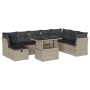 Set muebles jardín 9 pzas y cojines ratán sintético gris claro de , Conjuntos de jardín - Ref: Foro24-3274712, Precio: 687,01...