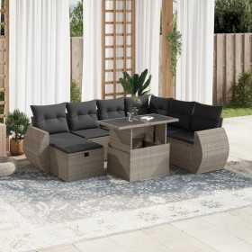 Gartensofa 8-teilig und Kissen synthetisches Rattan grau von , Gartensets - Ref: Foro24-3275162, Preis: 630,58 €, Rabatt: %