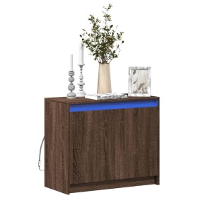 Sideboard with LED engineered wood brown oak 72x34x61 cm by , Sideboards - Ref: Foro24-852179, Price: 76,99 €, Discount: %