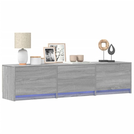 TV cabinet with LED wood engineered wood gray Sonoma 165x34x40 cm by , TV Furniture - Ref: Foro24-852255, Price: 112,64 €, Di...