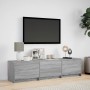 TV cabinet with LED wood engineered wood gray Sonoma 165x34x40 cm by , TV Furniture - Ref: Foro24-852255, Price: 112,64 €, Di...