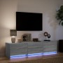 TV cabinet with LED wood engineered wood gray Sonoma 165x34x40 cm by , TV Furniture - Ref: Foro24-852255, Price: 112,64 €, Di...