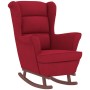 Rocking chair with wooden legs and wine red velvet stool by , Rocking chairs - Ref: Foro24-3121235, Price: 284,99 €, Discount: %