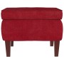 Sillón mecedora patas madera y taburete terciopelo rojo vino de , Mecedoras - Ref: Foro24-3121235, Precio: 304,45 €, Descuent...