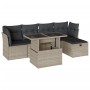 Gartensofa 6-teilig und Kissen synthetisches Rattan grau von , Gartensets - Ref: Foro24-3274642, Preis: 468,03 €, Rabatt: %