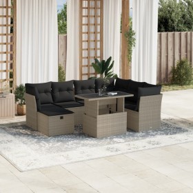 Gartensofa 8-teilig und Kissen synthetisches Rattan grau von , Gartensets - Ref: Foro24-3274682, Preis: 605,68 €, Rabatt: %