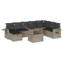 Set Gartenmöbel 9-tlg. und Kissen hellgrau synthetisches Rattan von , Gartensets - Ref: Foro24-3275032, Preis: 684,78 €, Raba...