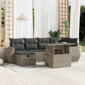 Garden sofa set 7 pcs with cushions light grey PE rattan by , Garden sets - Ref: Foro24-3275142, Price: 565,99 €, Discount: %